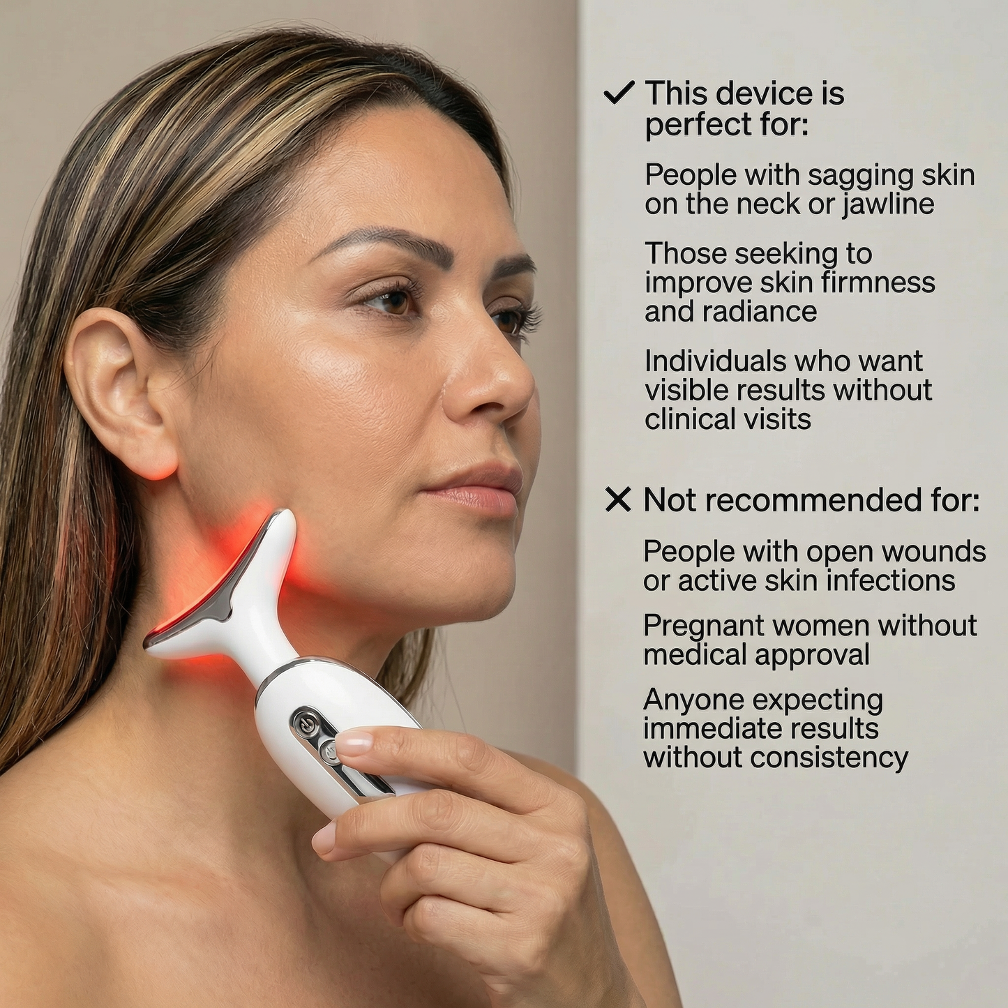 LED Neck & Face Lifting Device – Firming, Sculpting & Glow at Home